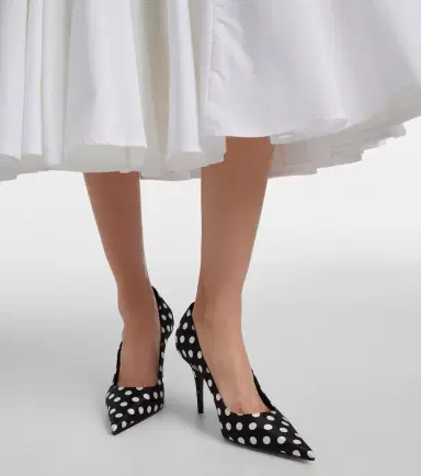 Amina Muaddi Barbara 90 polka-dot satin pumps | Thumbnail 6 Amina Muaddi Barbara 90 polka-dot satin pumps | Thumbnail 6