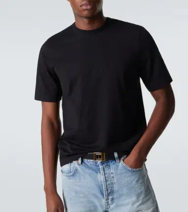 Saint Laurent Logo cotton jersey T-shirt | Thumbnail 3