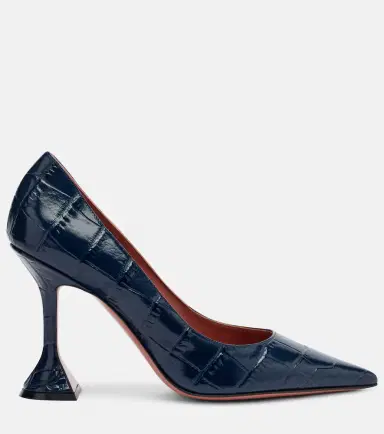 Amina Muaddi Ami croc-effect leather pumps | Thumbnail 3