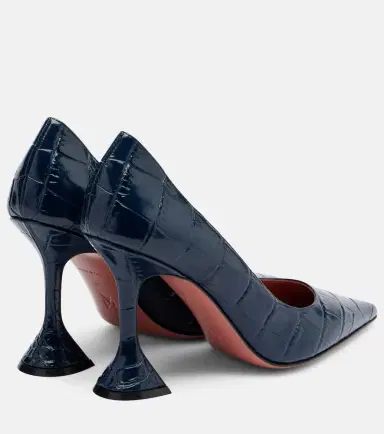 Amina Muaddi Ami croc-effect leather pumps | Thumbnail 4