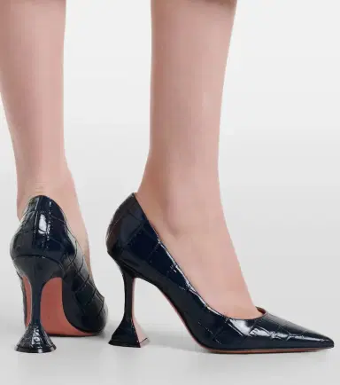 Amina Muaddi Ami croc-effect leather pumps | Thumbnail 6