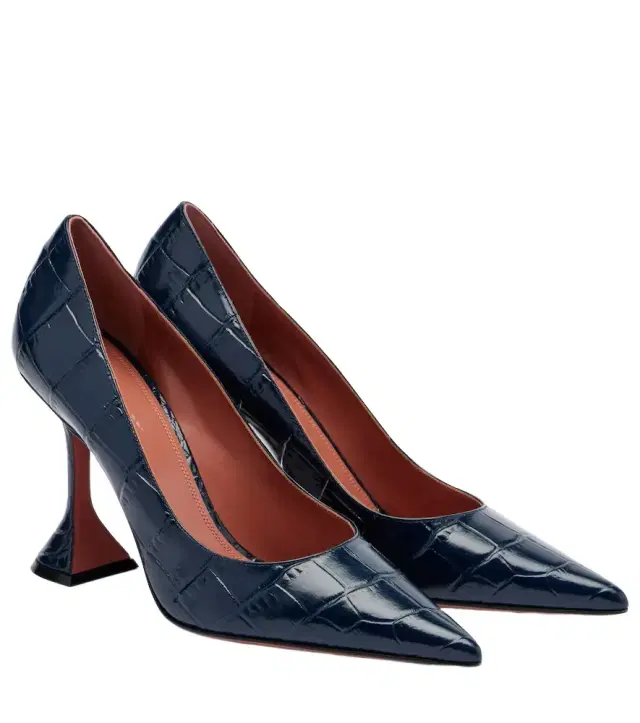 Amina Muaddi Ami croc-effect leather pumps