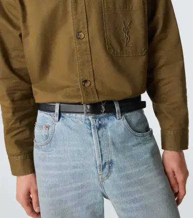 Saint Laurent Cassandre leather belt | Thumbnail 3