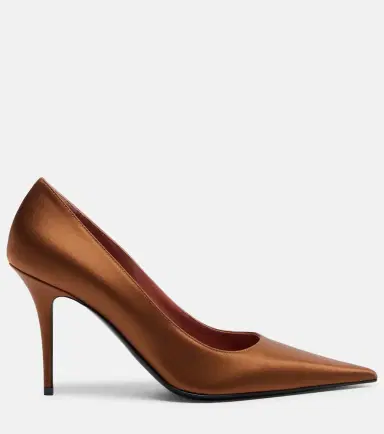 Amina Muaddi Barbara satin pumps | Thumbnail 4