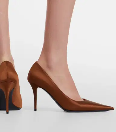Amina Muaddi Barbara satin pumps | Thumbnail 6