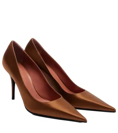 Amina Muaddi Barbara satin pumps | Thumbnail 1