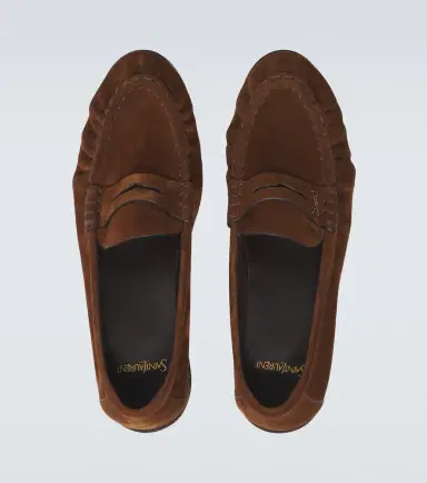 Saint Laurent Le Loafer Cassandre suede penny loafers | Thumbnail 2 Saint Laurent Le Loafer Cassandre suede penny loafers | Thumbnail 2