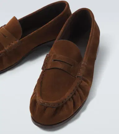 Saint Laurent Le Loafer Cassandre suede penny loafers | Thumbnail 4 Saint Laurent Le Loafer Cassandre suede penny loafers | Thumbnail 4