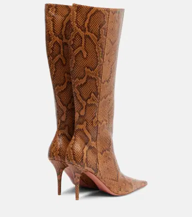 Amina Muaddi Barbara leather knee-high boots | Thumbnail 2