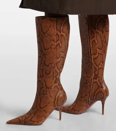 Amina Muaddi Barbara leather knee-high boots | Thumbnail 6