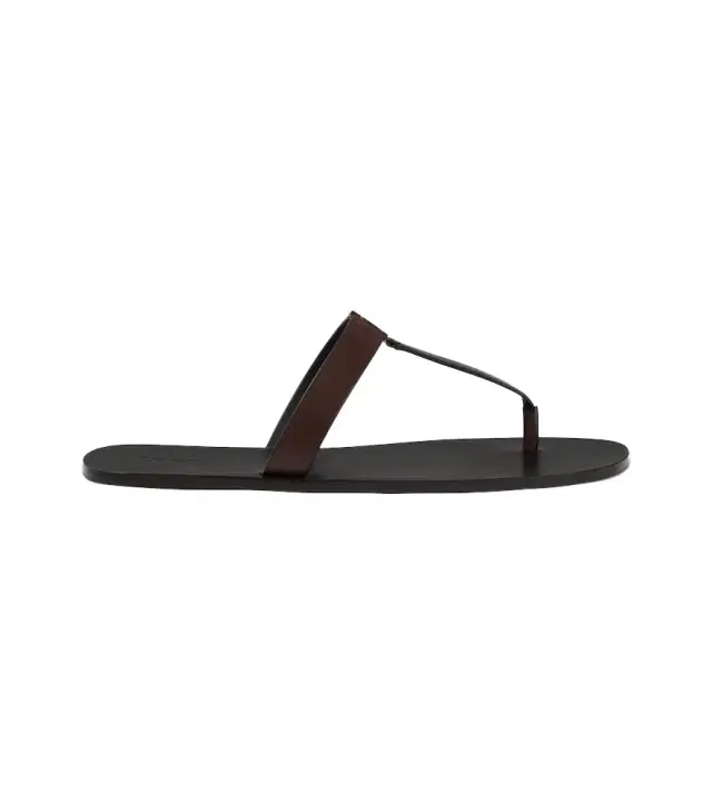 Saint Laurent Cassandre leather thong sandals