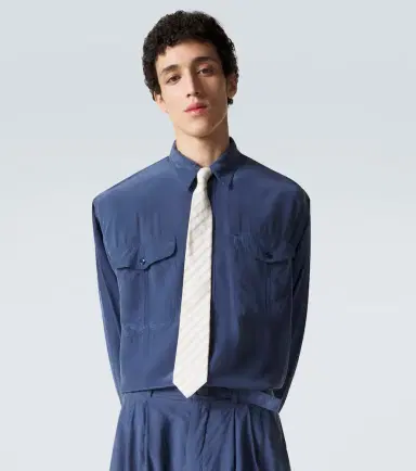 Saint Laurent Striped silk tie | Thumbnail 2