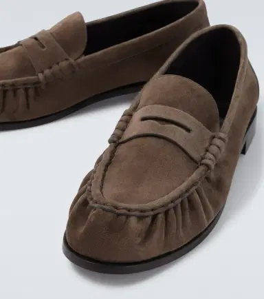 Saint Laurent Le Loafer suede penny loafers | Thumbnail 4 Saint Laurent Le Loafer suede penny loafers | Thumbnail 4
