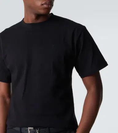 Saint Laurent Cropped cotton jersey T-shirt | Thumbnail 3