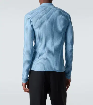 Saint Laurent Wool, cashmere, and silk polo shirt | Thumbnail 6