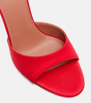 Amina Muaddi Elodie 90 satin mules | Thumbnail 3