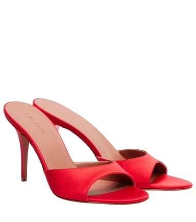 Amina Muaddi Elodie 90 satin mules | Thumbnail 1