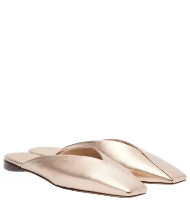 Max Mara Metallic leather mules | Thumbnail 1