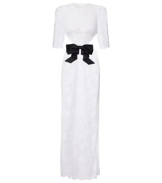 Shushu/Tong Bow-detail cotton-blend lace gown