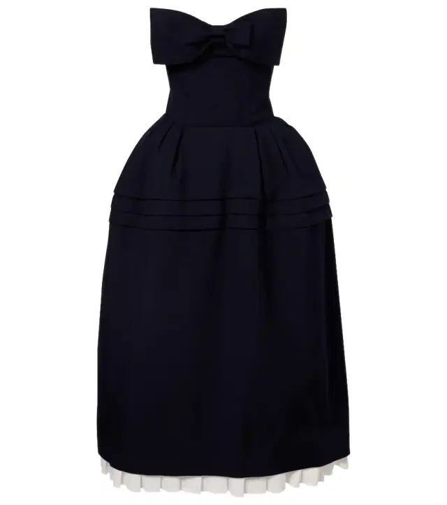 Shushu/Tong Bow-detail wool and silk midi dress