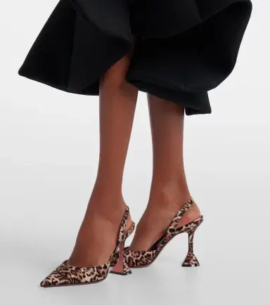 Amina Muaddi Holli 95 satin slingback pumps | Thumbnail 6