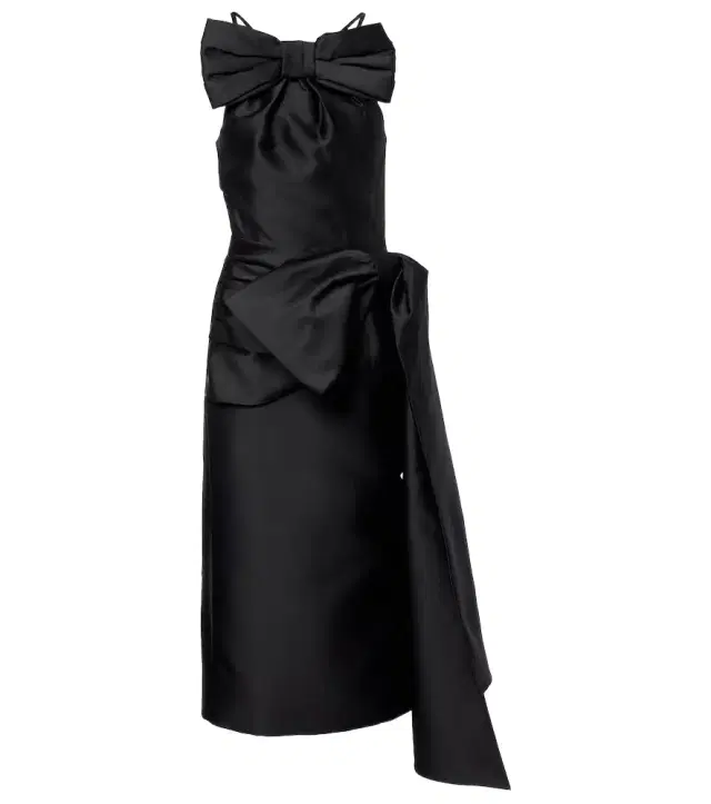 Shushu/Tong Bow-detail satin midi dress