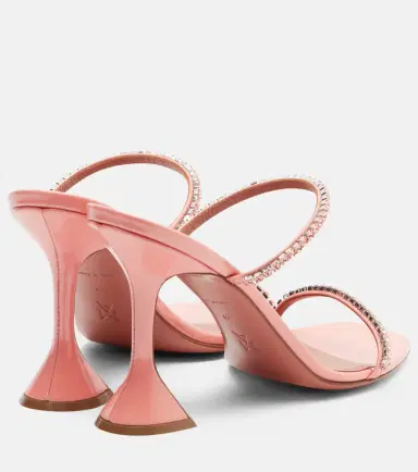 Amina Muaddi Gilda embellished patent leather sandals | Thumbnail 2