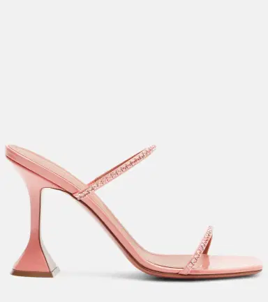 Amina Muaddi Gilda embellished patent leather sandals | Thumbnail 3