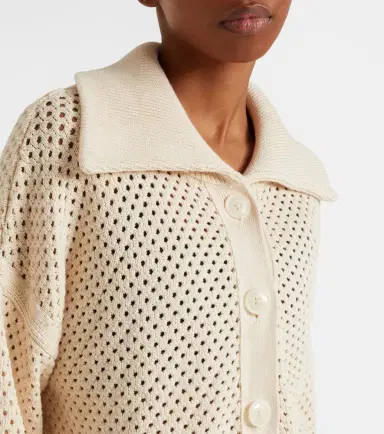 Varley Myrtle pointelle cotton cardigan | Thumbnail 2