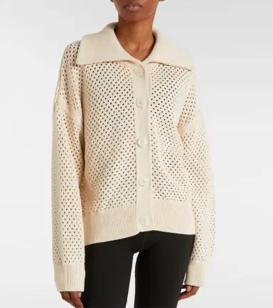 Varley Myrtle pointelle cotton cardigan | Thumbnail 3