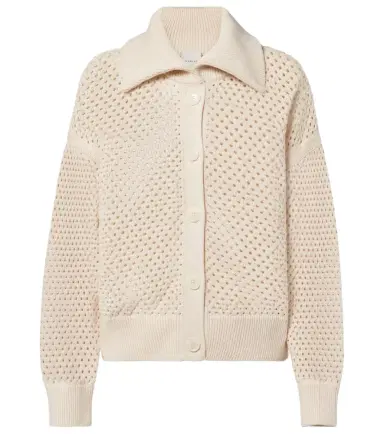 Varley Myrtle pointelle cotton cardigan | Thumbnail 1