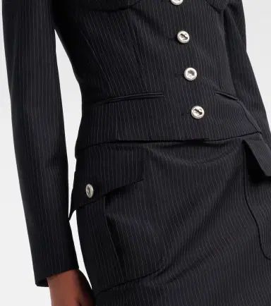 McQueen Chalk stripe wool and mohair bustier top | Thumbnail 3 McQueen Chalk stripe wool and mohair bustier top | Thumbnail 3