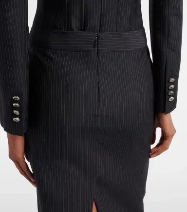Alexander McQueen Chalk stripe wool and mohair pencil skirt | Thumbnail 4 Alexander McQueen Chalk stripe wool and mohair pencil skirt | Thumbnail 4