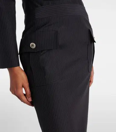 Alexander McQueen Chalk stripe wool and mohair pencil skirt | Thumbnail 5 Alexander McQueen Chalk stripe wool and mohair pencil skirt | Thumbnail 5