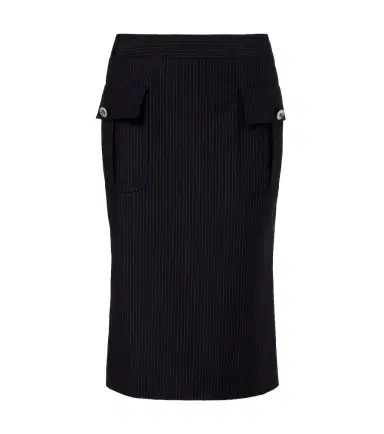 Alexander McQueen Chalk stripe wool and mohair pencil skirt | Thumbnail 1 Alexander McQueen Chalk stripe wool and mohair pencil skirt | Thumbnail 1