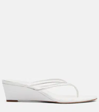 Veronica Beard Clea leather-trimmed wedge thong sandals | Thumbnail 4 Veronica Beard Clea leather-trimmed wedge thong sandals | Thumbnail 4