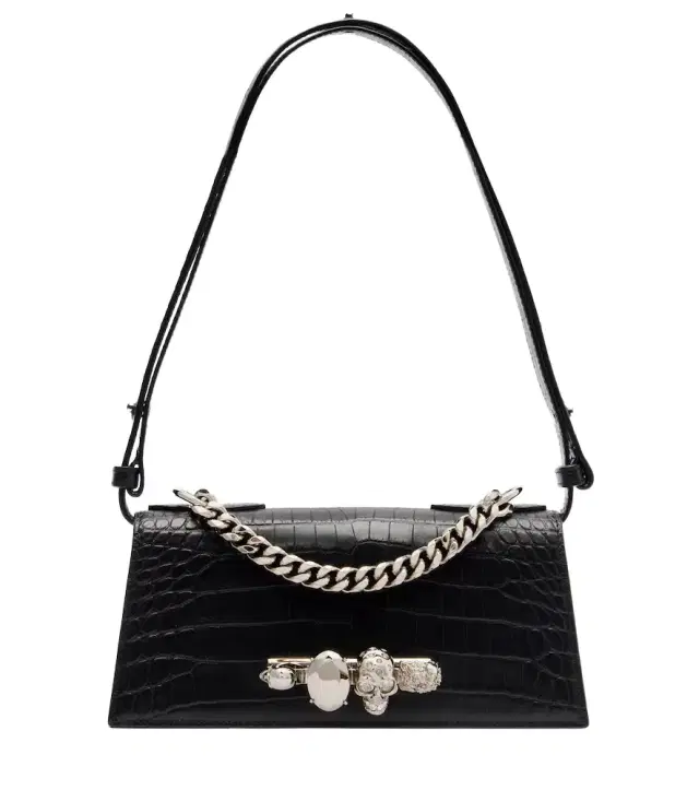 McQueen Jewelled Mini leather shoulder bag