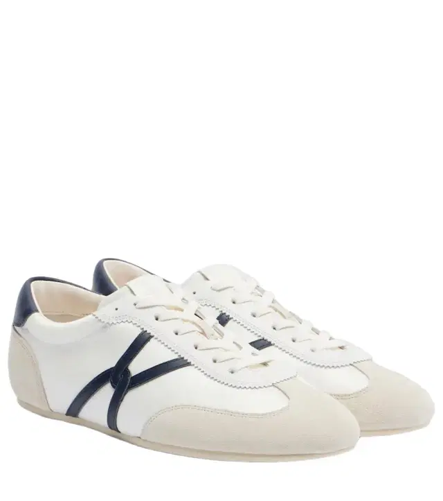 Veronica Beard Leather-trimmed canvas sneakers