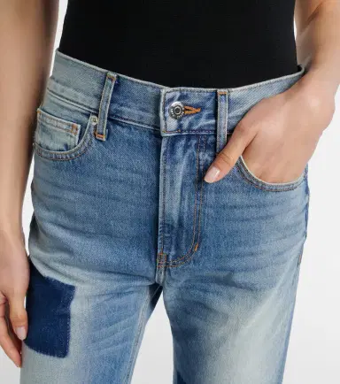 Veronica Beard Patchwork straight jeans | Thumbnail 2 Veronica Beard Patchwork straight jeans | Thumbnail 2