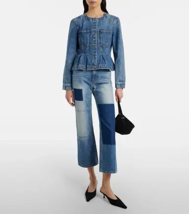 Veronica Beard Patchwork straight jeans | Thumbnail 3 Veronica Beard Patchwork straight jeans | Thumbnail 3