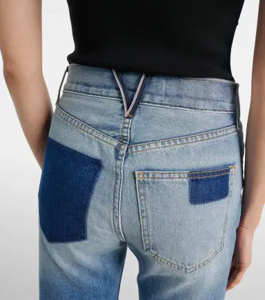 Veronica Beard Patchwork straight jeans | Thumbnail 4 Veronica Beard Patchwork straight jeans | Thumbnail 4