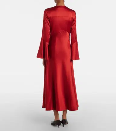 Veronica Beard Ezri silk-blend satin midi dress | Thumbnail 3