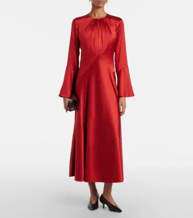 Veronica Beard Ezri silk-blend satin midi dress | Thumbnail 5