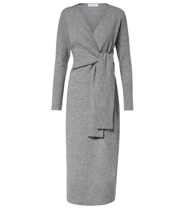 Veronica Beard Salomez wool and cashmere wrap midi dress