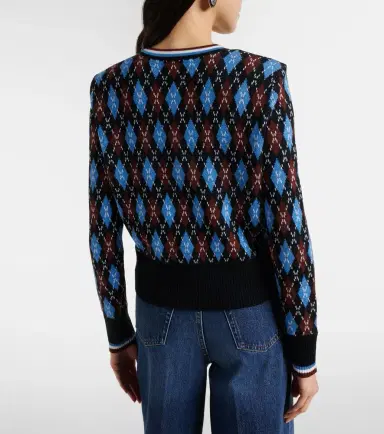 Veronica Beard Sylvane argyle wool and cotton cardigan | Thumbnail 4 Veronica Beard Sylvane argyle wool and cotton cardigan | Thumbnail 4