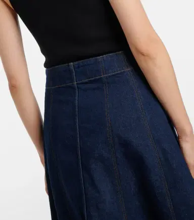 Veronica Beard Alix denim midi skirt | Thumbnail 3