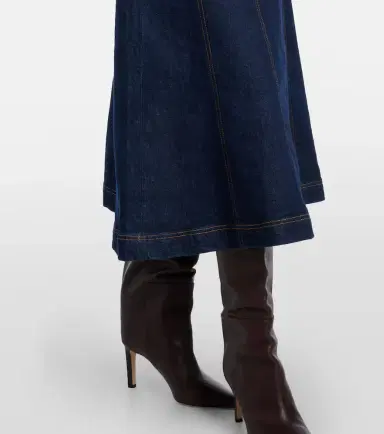 Veronica Beard Alix denim midi skirt | Thumbnail 4