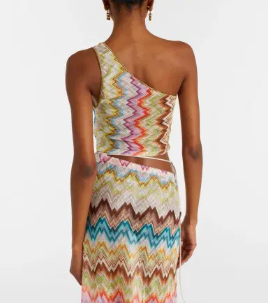 Missoni Zigzag one-shoulder crop top | Thumbnail 3 Missoni Zigzag one-shoulder crop top | Thumbnail 3