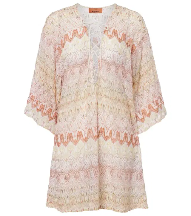 Zigzag lamé beach cover-up