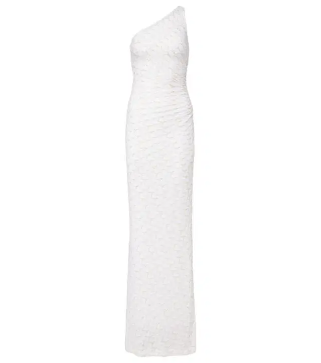Lamé one-shoulder maxi dress